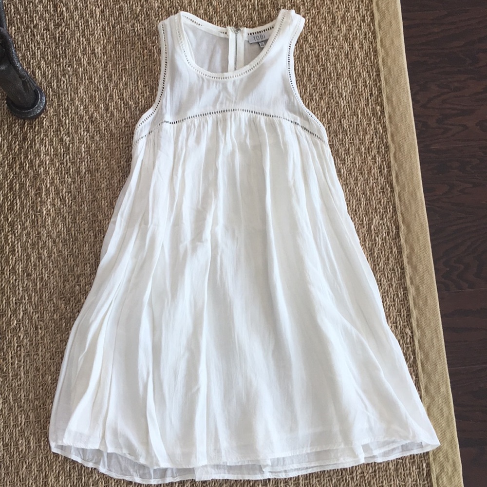 White shift dress